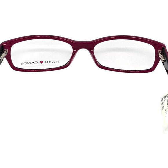 Hard Candy Womens HC19 Rectangular Eyeglass Frames Black/Magenta 52-16-135 - Picture 3 of 10